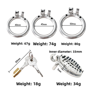Jaula <span class=keywords><strong>de</strong></span> <span class=keywords><strong>Castidad</strong></span> Masculina SEXBAY <span class=keywords><strong>de</strong></span> Acero Inoxidable con Dispositivo <span class=keywords><strong>de</strong></span> Bloqueo, Cinturón <span class=keywords><strong>de</strong></span> <span class=keywords><strong>Castidad</strong></span> <span class=keywords><strong>Masculino</strong></span> Anti-Desprendimiento, Tres Tamaños Ajustables - Product Image 6