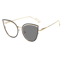 Nouveau chaud oeil de chat ordinateur bleu lumière bloquant couleur unie Style photochromique lunettes montures optiques lunettes pour femmes hommes