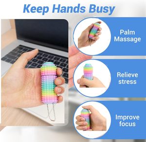 Jouet anti-stress Button ClickSpinners 3-en-1, jouet sensoriel à picots pour soulager la douleur légère, pour adultes, porte-clés en plastique - Product Image 3