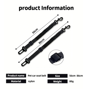 Cinturones de Seguridad para Perros en el Automóvil, Cinturón de Seguridad Ajustable de Nailon para Perros, Arnés de Seguridad Resistente para Perros en el Automóvil - Product Image 3