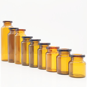 Venta al por mayor de frascos de vidrio marrón de 5 ml para envasado de esencias, productos médicos y cosméticos, polvo liofilizado especial, con cierre de bayoneta y tapón de goma. - Product Image 1