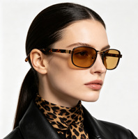 Lunettes de soleil vintage fines et étroites rectangulaires pour hommes et femmes, tendance 2026, surdimensionnées, classiques, carrées, en métal doré, protection UV400, haut de gamme