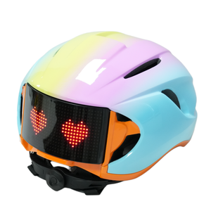 Casque de vélo avec écran LED RGB DIY, contrôle par application téléphonique, casque avec écran LED personnalisable, panneau de casque de vélo intelligent - Product Image 1