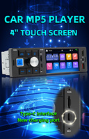 1 Din Car Tape MP5 Music Reproductor de pantalla táctil Mirror Link FM USB Carga del teléfono Carga de la Radio Estéreo compatible con Android con carga de la TYPE-C