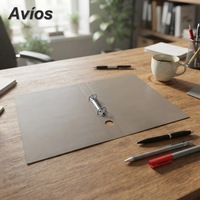 Carpeta de Documentos de Papel Kraft Ecológica con 2 Anillas, Carpeta de Anillas Reutilizable para Presentaciones Escolares y de Oficina, Tamaño A4 FC