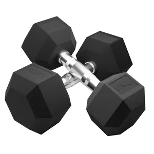 Custom Logo 2.5-80kg Adjustable Black Rubber Hex Weights Dumbbell Set Rubber Coated Dumbbells Wholesale