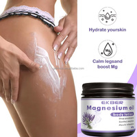 Crème à l'huile de magnésium et à la vitamine E EKBER en gros, lotion pour le corps lissante et éclaircissante, beurre de magnésium à la lavande et au karité pour le sommeil