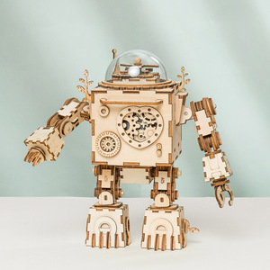Robotime Rokr Factory Giocattolo Educativo AM601 Carillon Steam Punk Puzzle 3D in <span class=keywords><strong>Legno</strong></span> Fai da Te - Product Image 5