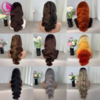 Perruque de cheveux humains pré-épilée 13x4 Body Wave colorée rouge, perruques frontales en dentelle HD, perruques sans colle en dentelle rouge pour cheveux humains