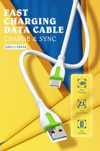 LDNIO LS571 <span class=keywords><strong>más</strong></span> <span class=keywords><strong>barato</strong></span> V8 tipo C carga 1m 2M 2.4A Cable DE DATOS USB de carga rápida Cable de teléfono móvil - Product Image 2