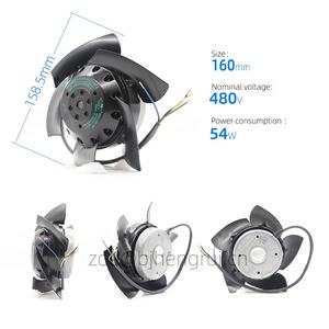 Ventilateurs axiaux de refroidissement pour moteur de broche servo Siemens, ebmpapst A2D160-AB22-06, 160 mm, 400 V AC, 43/54 W, 2800/3350 tr/min, roulement à billes, IP44 - Product Image 2