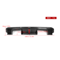Diffuser Bumper belakang, bahan serat karbon kering gaya SQ dengan lampu LED untuk BMW M3 G80 4 pintu/M4 2 pintu 2021 + G80 G82 G83 Diffuser belakang