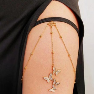 Fantezi gün sıcak satış seksi kristal boncuklar kelebek yılan kolye bacak zinciri uyluk takı çok katmanlı bacak zinciri göbek takısı - Product Image 3