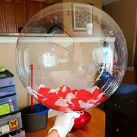 Ballon bulle rond à col large en aluminium transparent, grande ouverture, pré-étiré, pour cadeaux de la Fête des Mères