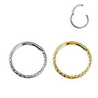 Nouvelles bagues segmentées articulées style punk en titane ASTM F136, bijoux de corps plaqués or 18 carats, anneau de nez, bijoux de piercing tendance