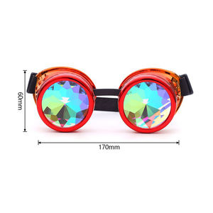 Occhiali Psichedelici <span class=keywords><strong>per</strong></span> Costume di Halloween, Lenti Steam Punk, Occhiali Caleidoscopici <span class=keywords><strong>per</strong></span> Cosplay e Rave - Product Image 2