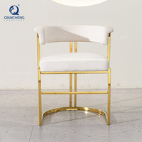 Chaises de salle à manger QIANCHENG en acier inoxydable, fournisseur de Foshan, chaises de salle à manger modernes en chrome doré, chaise de salle à manger de luxe