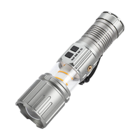 USB-Aufladbare Zoombare LED-Taschenlampe mit Mehrfarbigem COB-Seitenlicht, Rot-Blau Warnblitz-Funktion für Outdoor-Camping und Notfälle
