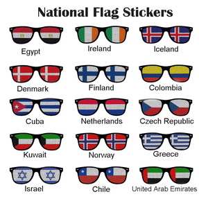 Gafas de Sol de Plástico al por Mayor Estilo Retro con Banderas Personalizadas de Varios Países para Fiestas de Fútbol, Decoración Portátil 2026 - Product Image 2