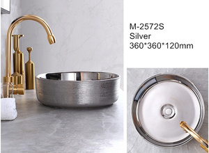 Lavabo en céramique moderne couleur argent, écologique et économique, idéal pour salle de bain, hôpital et chambre à coucher - Product Image 2