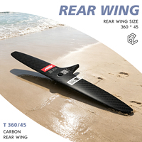 Nouveauté 2026 : Aileron arrière hydrofoil GY noir en fibre de carbone 360/45, accessoires de surf foil pour lacs, diverses tailles disponibles