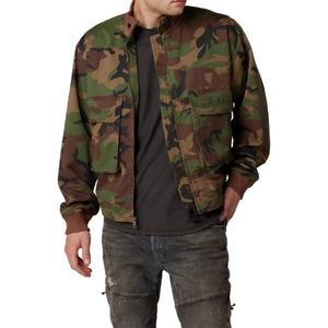 Veste bomber en coton pour homme, style streetwear, imprimé camouflage, poches utilitaires, bordure côtelée - Product Image 1