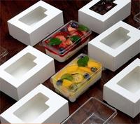 Lot de boîtes à gâteaux en gros avec boîte intérieure transparente en plastique et fenêtre blanche pour pâtisseries, fromages et gâteaux cuits