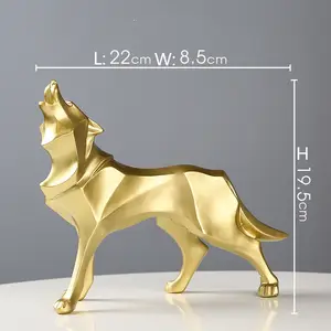 Polyresin Wolf Statue For Sale Abstract Sculpture Wolf Figurine Resin Crafts For Home Decoration