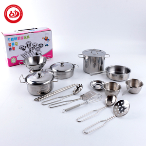 Vaisselle en acier inoxydable drôle pour enfants ensemble de jouets pour enfants modèle d'ustensiles de cuisine cuisine enfants jouent à la maison ustensiles de cuisine de simulation en acier - Product Image 5