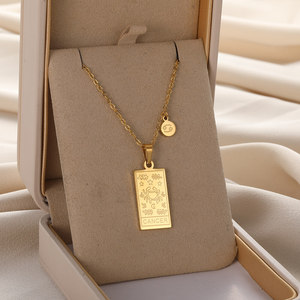 Colgante para collar del zodiaco para mujer, colgante cuadrado de acero inoxidable, 18K, 316L, 12 signos del zodiaco, de titanio - Product Image 4
