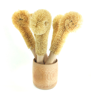 Brosse <span class=keywords><strong>en</strong></span> fibre de coco <span class=keywords><strong>avec</strong></span> manche <span class=keywords><strong>en</strong></span> bois et long manche pour nettoyer les verres - Product Image 2