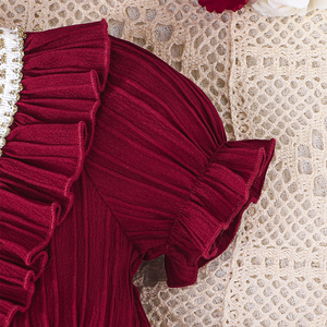 ชุดเดรสตาข่ายทรงเอไลน์ลายใบบัวน่ารักสำหรับเด็กผู้หญิง ระบายอากาศได้ดี เหมาะสำหรับใส่ในชีวิตประจำวันและงานปาร์ตี้ - Product Image 4