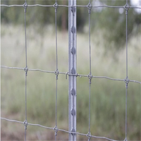 Clôture de terrain galvanisée à chaud, résistante à la corrosion, avec joint à charnière, technique de tissage à nœuds fixes, découpe pour bovins, moutons, chevaux