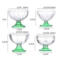 Acryl-Eisschalen, transparente Dessertschalen, Eisbecher, niedliches Plastikgeschirr mit Fuß für Sundae, Salat, Obst, Snacks