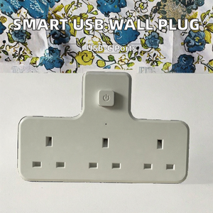Cuộc Sống Thông Minh Chất Lượng Cao Đôi 3pin Bảng Tường Mở Rộng Ổ Cắm Điện Anh Tiêu Chuẩn Glass USB A + C Chuyển Đổi Ổ Cắm Với 3 Cửa Hàng - Product Image 2