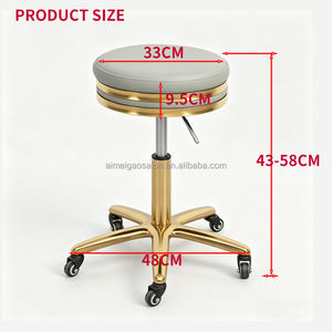 Tabouret de beauté moderne, chaise de <span class=keywords><strong>coiffeur</strong></span>, tabouret de barbier pour salon de coiffure, salon de manucure, tabouret de barbier rotatif réglable avec roulettes - Product Image 2