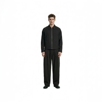 Blouson Bomber Kippo Printemps Décontracté à Fermeture Éclair Style Vintage Streetwear pour Homme, Col Rabattu, 100% Polyester, Motif Uni Imprimé par Décharge