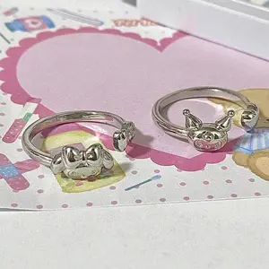Cagirls Sanrio Girls mi melodi açılış yüzükler kızlar için Trendy parmak yüzük çift Bestie takı hediyeler