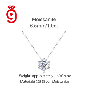 Collar con Colgante de Moissanita Minimalista de 1.0ct, Color D, Forma de Burbuja, Plata 925, Joyería Moderna con Certificado GRA para Mujer, Regalo - Product Image 4