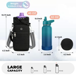 <b>Water</b> <b>Bottle</b> Carrier with Strap <b>Water</b> <b>Bottle</b> <b>Holder</b> with Strap <b>Water</b> <b>Bottle</b> Carrier Bag with Phone Pocket <b>for</b> <b>Walking</b> Hiking - Product Image 2