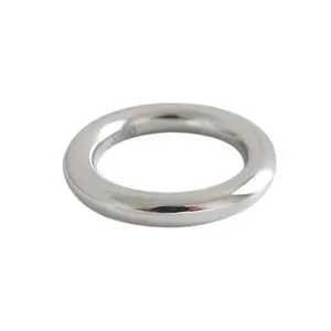 S990 Full Silver INS Gloss Ring 3.5mm 990 sterling silver rings adjustable gold rings