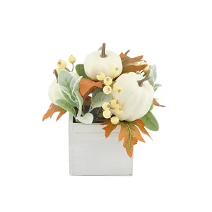 Thanksgiving Kunstbloem Decoratieve Kerstboom Picks En Sprays Decoratie Pompoen Pick Met Katoen