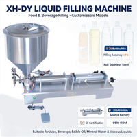 Machine de remplissage de liquides semi-automatique de haute précision à piston pneumatique en acier inoxydable XH-DY pour les bouteilles de nourriture, de boissons et d'huile