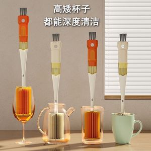Cepillo de silicona 5 en 1 con mango largo de 36 cm para limpieza de botellas y vasos, con cabezal de cepillo y estropajo - Product Image 3