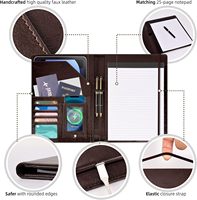 Sublimation PU cuir femmes affaires Clip fichier classeur cahier pliant bloc-notes Padfolio portefeuille presse-papiers avec rangement
