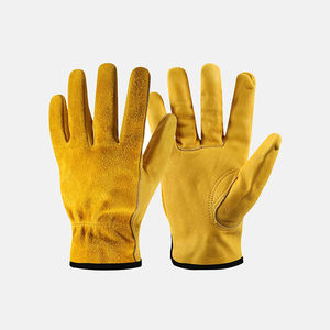 Gants en cuir de vachette de sécurité pour hommes, antidérapants, design durable pour la conduite, le cyclisme et les activités de plein air (personnalisables) - Product Image 1
