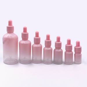 Botellas de Vidrio con Gotero en Degradado Rosa de 10 ml, 20 ml, 30 ml, 50 ml, 100 ml con Goteros de Vidrio para Envasado de Aceites Esenciales y Cosméticos - Product Image 1