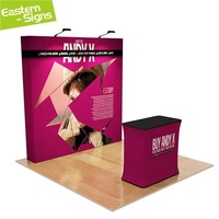 Stand d'exposition modulaire en aluminium et tissu 10ft x 20ft, montage facile, graphismes entièrement personnalisables pour salons professionnels