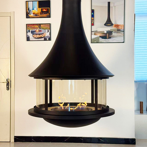 Cheminée suspendue haut de gamme au design artistique, vue panoramique à 360 degrés, multi-combustibles, feu réel, alcool éthylique, atomisation - Product Image 4