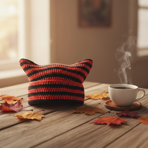 Nuevas Gorras <span class=keywords><strong>de</strong></span> Punto <span class=keywords><strong>a</strong></span> Rayas Estilo Y2K con Orejas <span class=keywords><strong>de</strong></span> <span class=keywords><strong>Gato</strong></span>, Gorro Holgado <span class=keywords><strong>de</strong></span> Invierno para Mujer, Estilo Diabla Pequeñ<span class=keywords><strong>a</strong></span> - Product Image 3